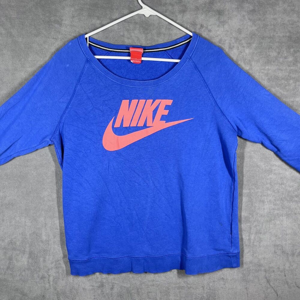 Nike Blue Sweatshirt with Red Logo